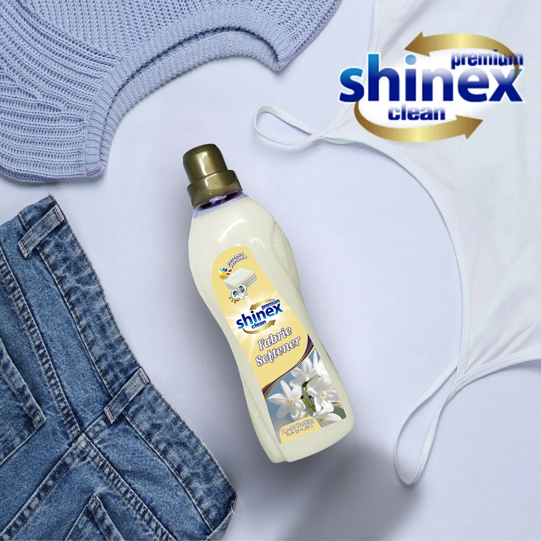 SHINEX Fabric Softener Liquid  Laundry Conditioner Scent Booster 1 lt Jasmine Sensitive Long Lasting Perfume  made in Turkey