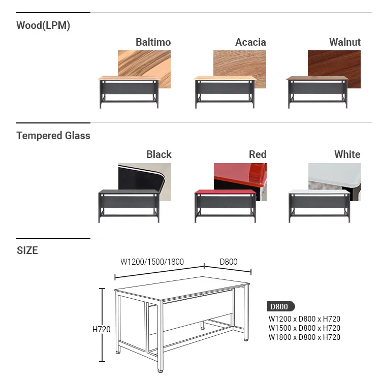 Modern Home Office Computer Sturdy Table Laptop PC Reception Gaming Desk Red Tempered Glass Top Black MDF Furniture escritorio