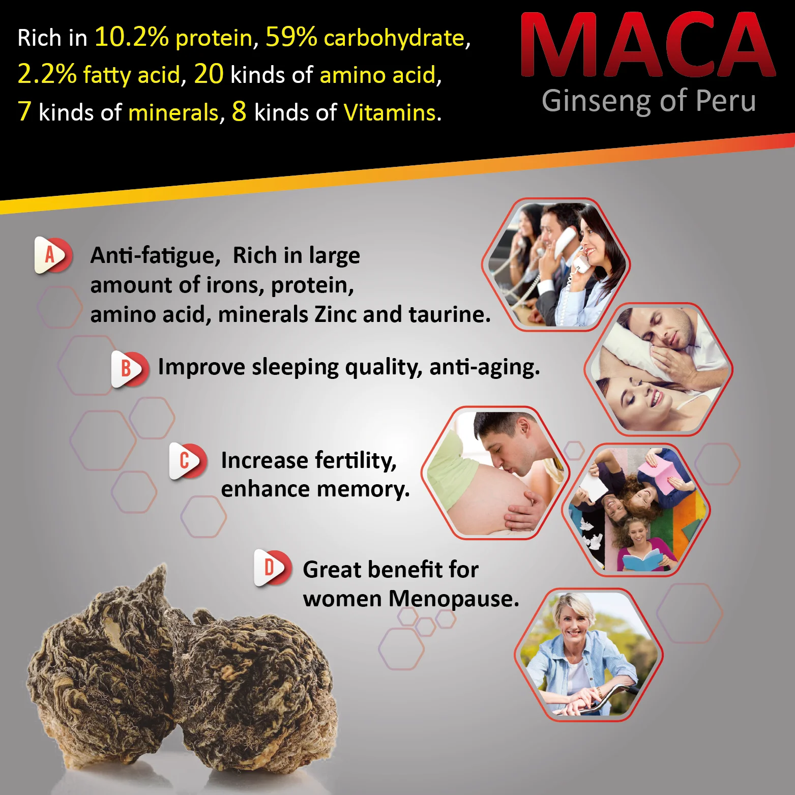 Sample Maca enhance men women energy enzyme drink