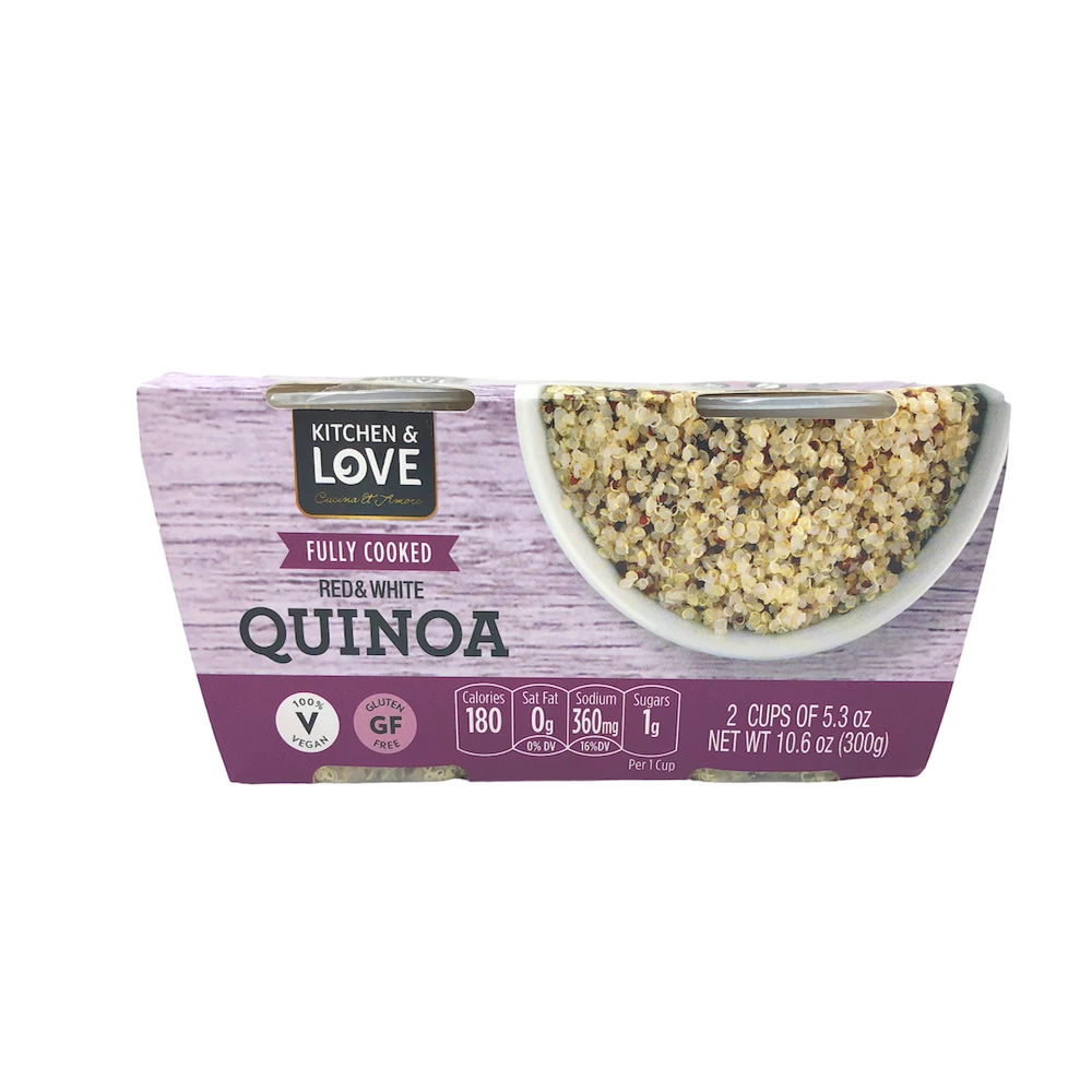 RTE Bi-Color Quinoa - Red & White Plain (Duo-Pack) Food Ready To Eat Vegan Fiber & Protein  Pre Cooked