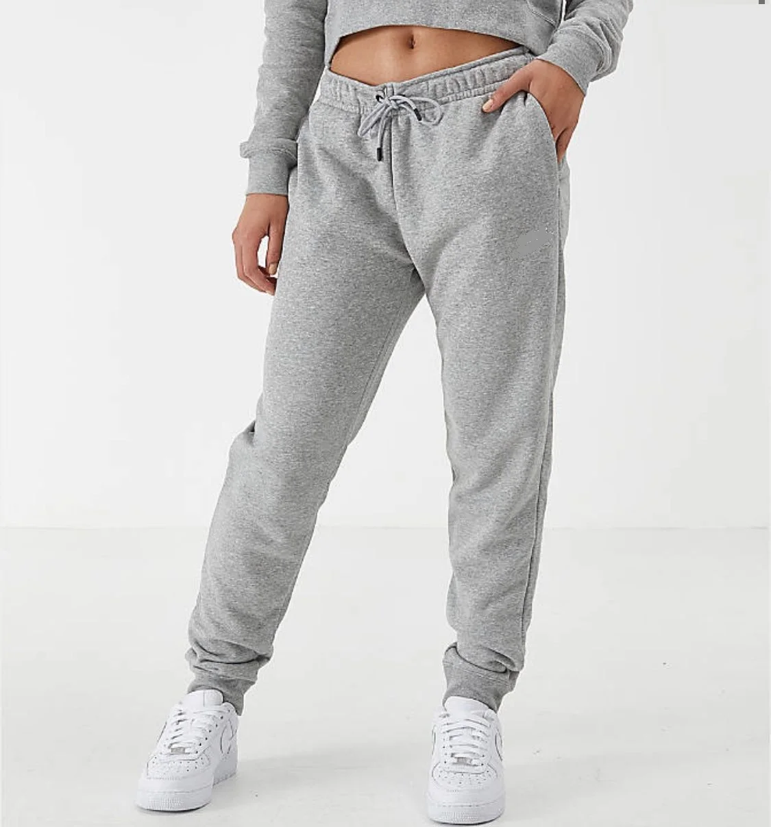 New Plus Size Women Custom Ribbed Stacked Jogger Sweatpants/women loose customized sweatpants