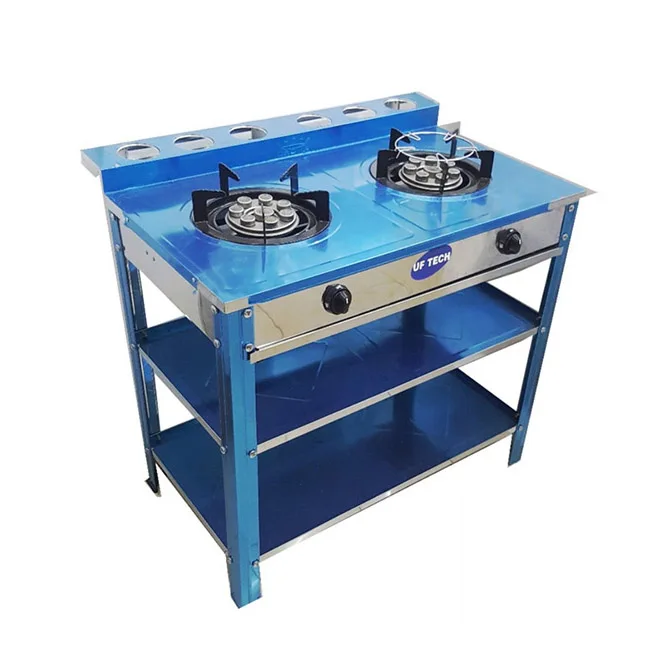 Горячая Распродажа двойная горелка из нержавеющей стали стоячая газовая плита 8 струйная газовый источник питания с 1 годом