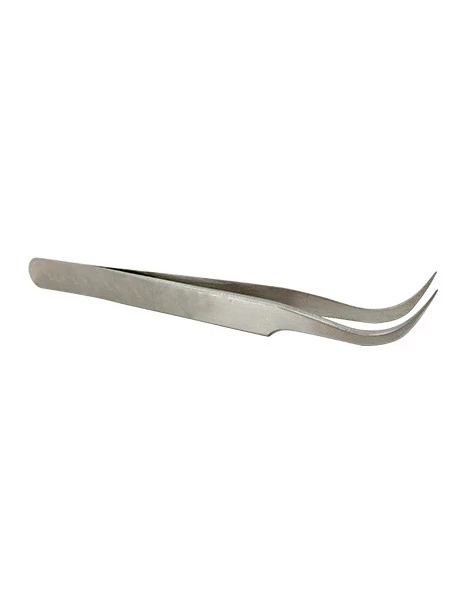 Eyelash Extension Tweezers Curved Tip Custom Logo Silver High Quality Stainless Steel Lash Tweezer Wholesale Private Label