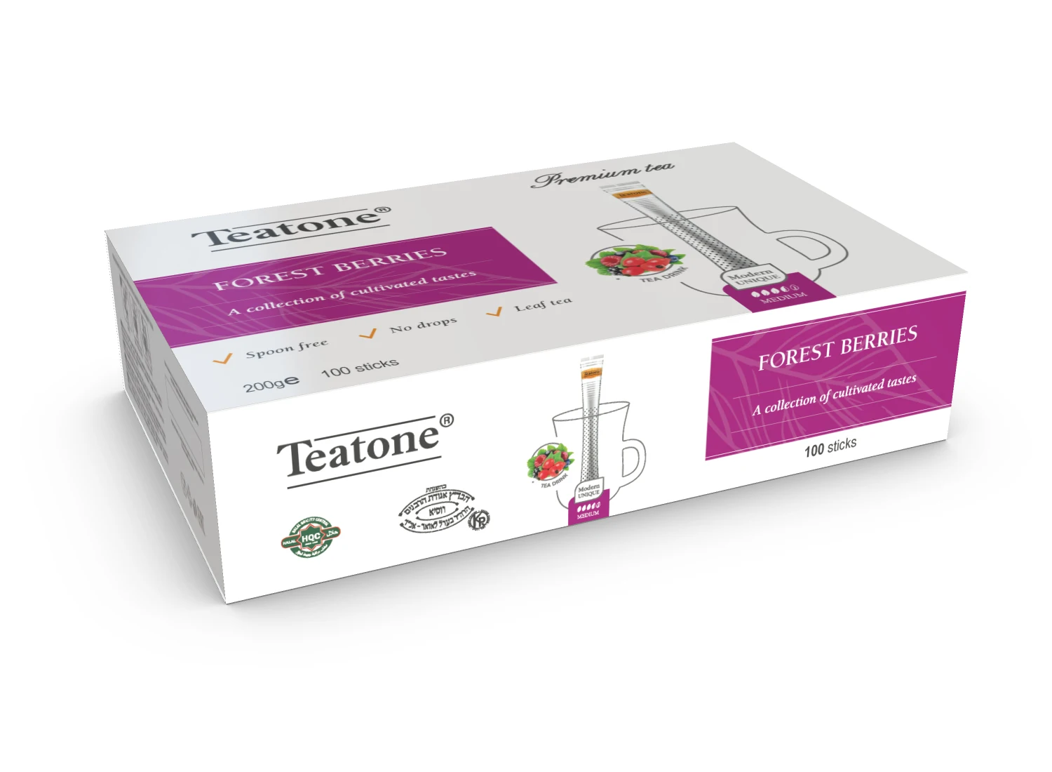 Forest berries in stick TEATONE 100 sticks in individual package * 2g High quality