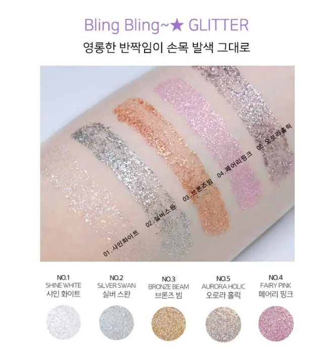 Premium quality Korean cosmetics eye makeup Luxe metallic glitter liquid eye shadow safe ingredients wholesale price