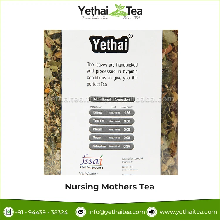 No Chemicals 100% Natural Garden Farm Fresh Blended Healthy Lactation Nursing Mothers Herbal Green Tea Loose Leaf Tea