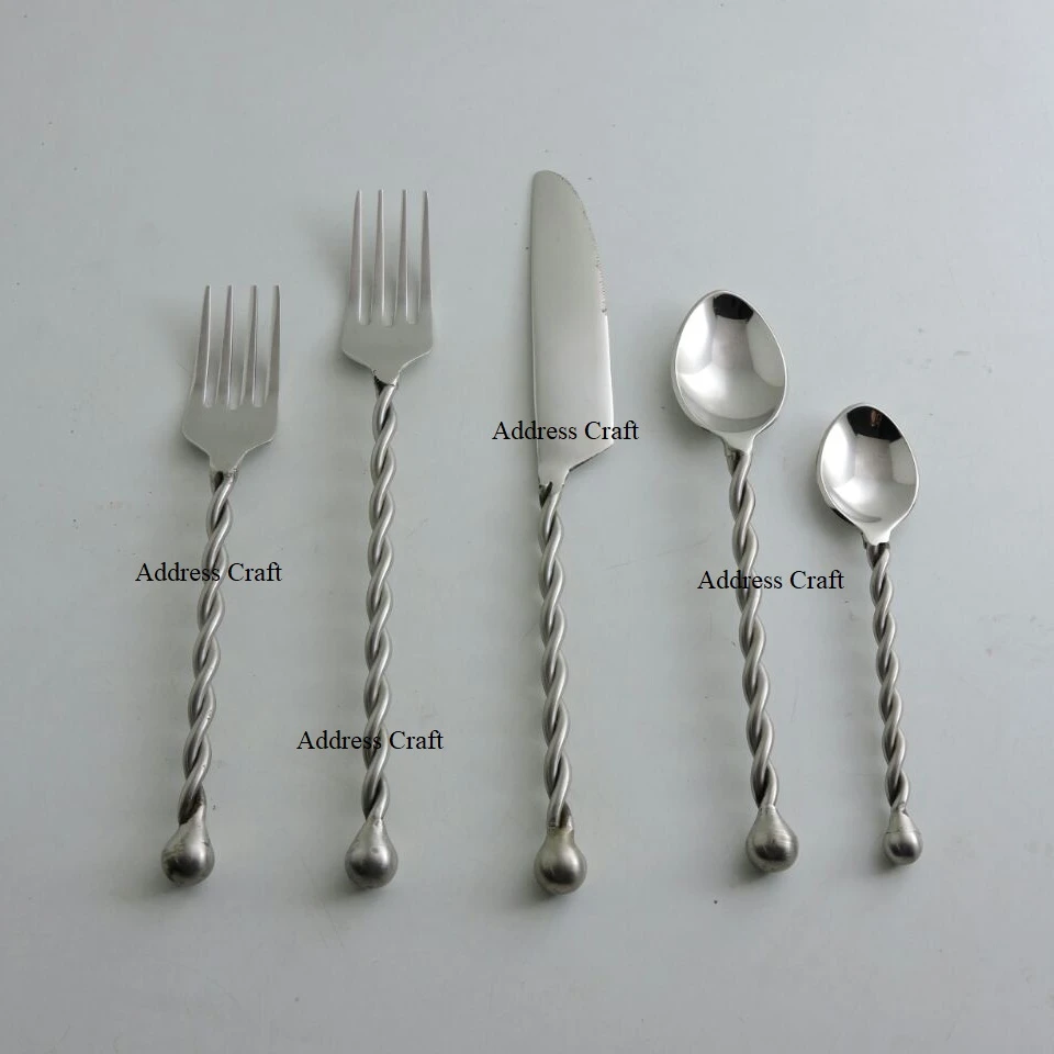 Custom Logo Stainless Steel Hotel Flatware Cutlery Set Office Party And Restaurant Used Latest Design Flatware Set Kitchenware