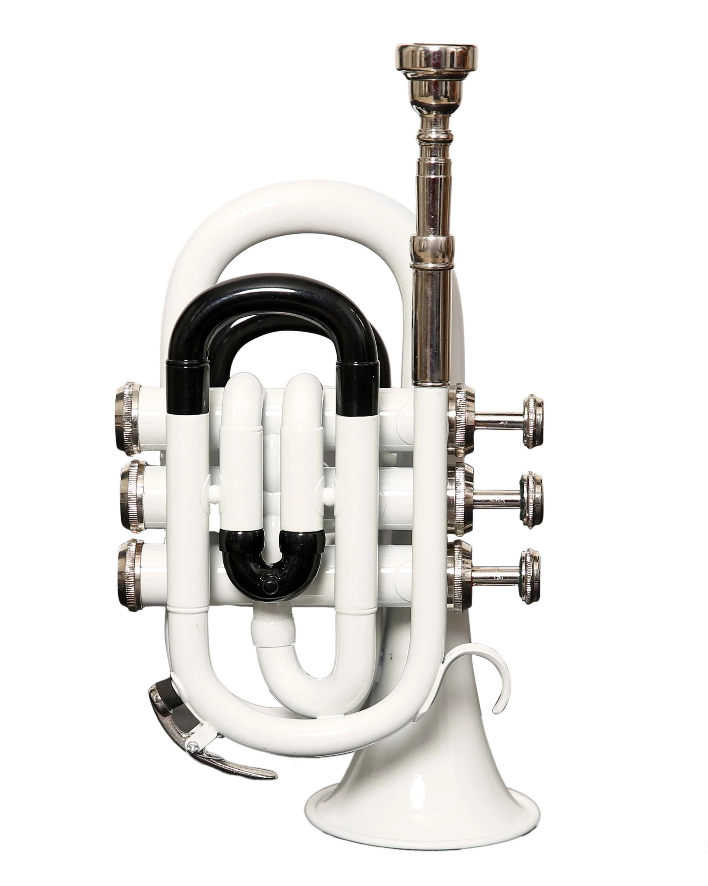NASIR ALI pocket Trumpet White New Professional Bb Pitch Premium Quality With Include Hardcase And Mouthpiece