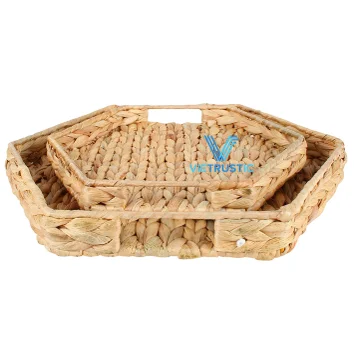 Best Choice Design Acrylic Water Hyacinth Storage Trays Set Good Price Home Table Serving Organizer for Food