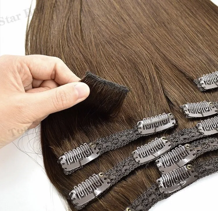 Supper double drawn Clip-in hair Bone straight  in all color - Top quality 100% Vietnamese Human hair at reasonable price