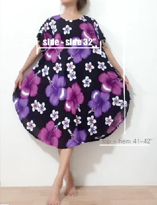 BOHO hippie rayon Women Summer  kaftan  plus size umbrella dresses  handmade hibiscus floral vintage retro beach cover up dress