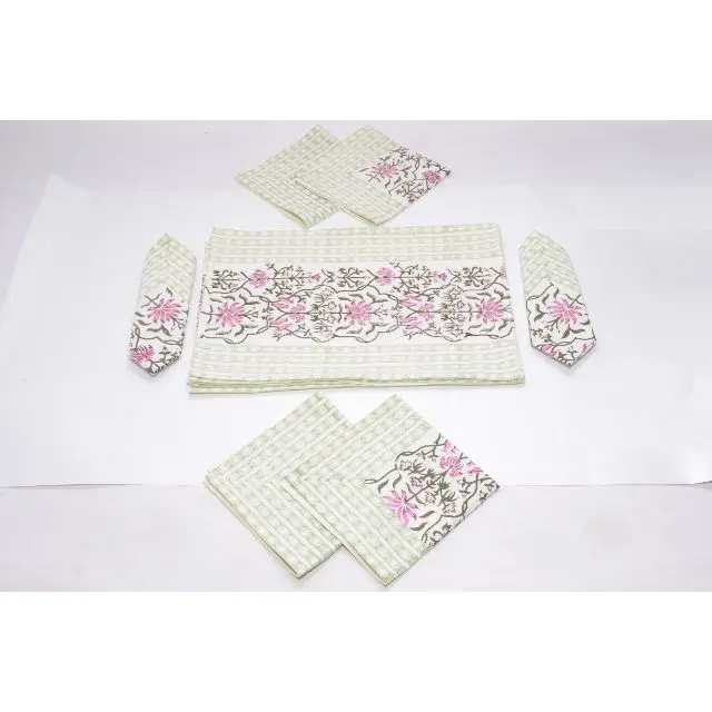 Индийский хлопковый ручной платок с цветочным принтом праздничный носовой индийская ткань обеденный стол коврик и салфетки набор 12 штук этнический