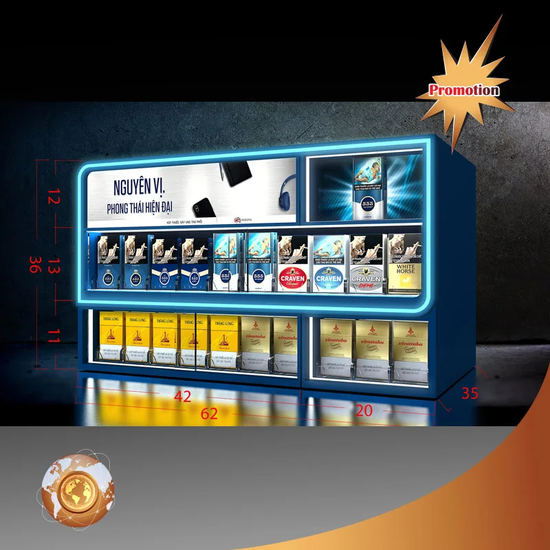 Custom Cigarette Display Led Acrylic Desktop Stand/cigarette Cabinet/ showcase