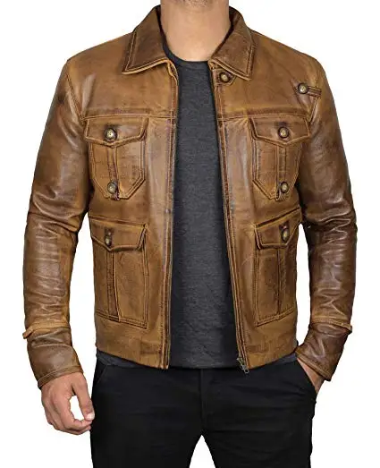 Оптовая продажа, Мужская модная зимняя куртка из натуральной кожи ягненка