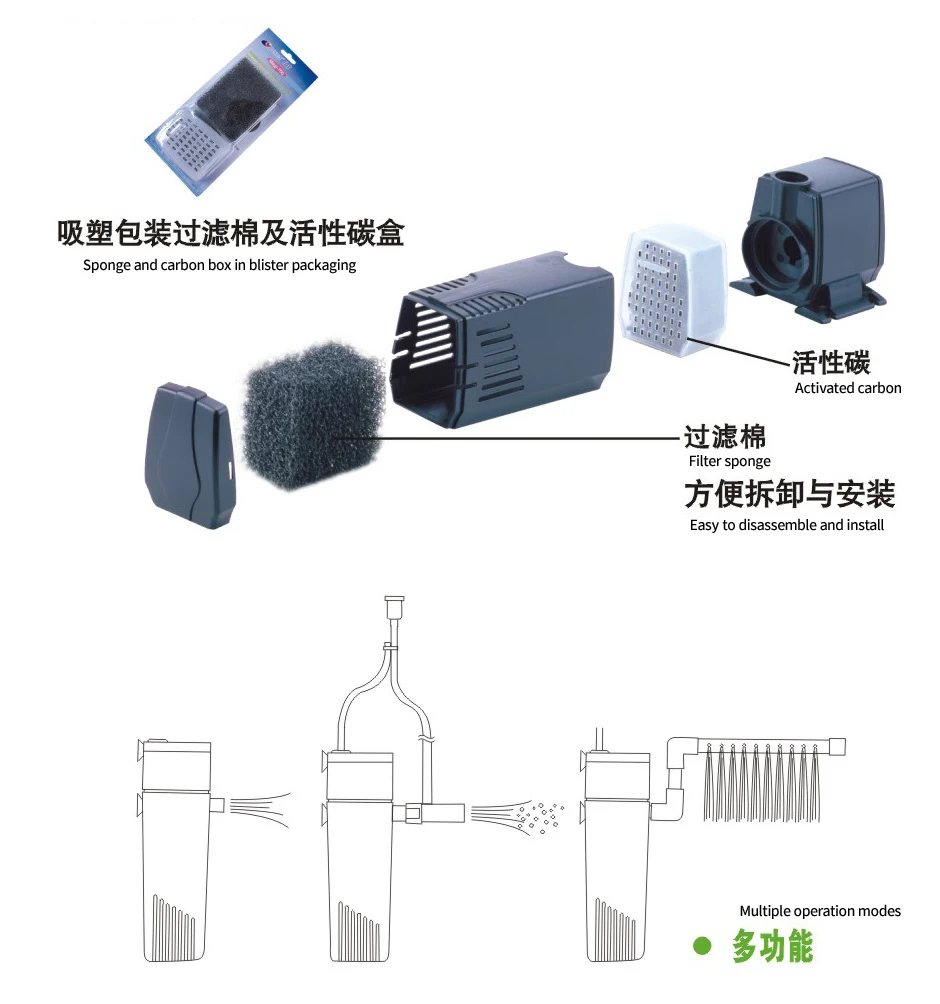 Resun MAGI-380 2 in1 pump and filter aquarium Internal Filter