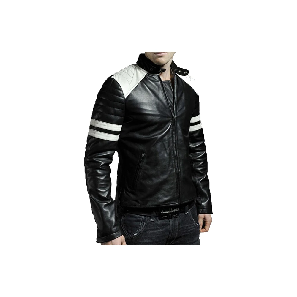 Новая модная байкерская куртка из натуральной кожи/2024 облегающая Байкерская кожаная куртка/уникальный дизайн модная куртка из натуральной кожи
