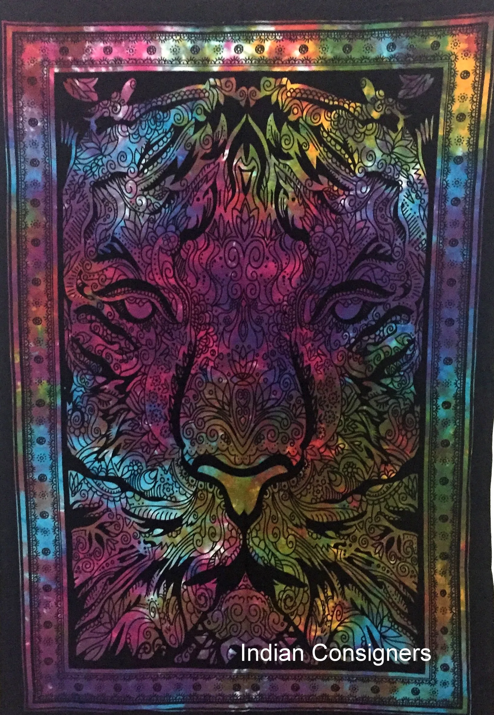 Cotton Beautiful Wall Hanging Lion Face Tapestries Small Poster Home Decor Wall Art Handmade