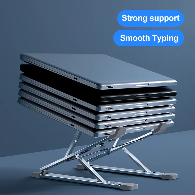Adjustable folding portable desk computer holder ergonomic adjust aluminum metal foldable notebook laptop stand for macbook