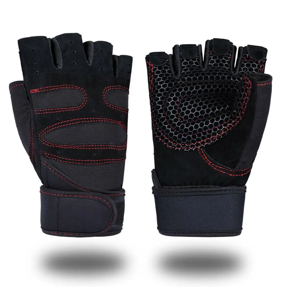  Workout Gloves Fitness Gym Sports Training Weight Lifting With Wrist Wrap Weightlifting Custom