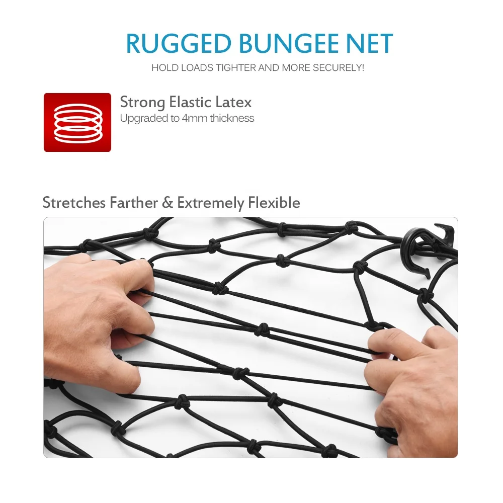 MICTUNING 5x7 Feet Truck Bed Bungee Cargo Nets Universal for Pickup Truck SUV Trailer Boat RV