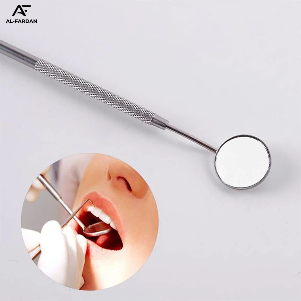 Stainless Steel Dental Inspection Mini Mouth Mirror Handle Teeth Cleaning Tools Silver Chrome Polish Round Shape Dental Mirror