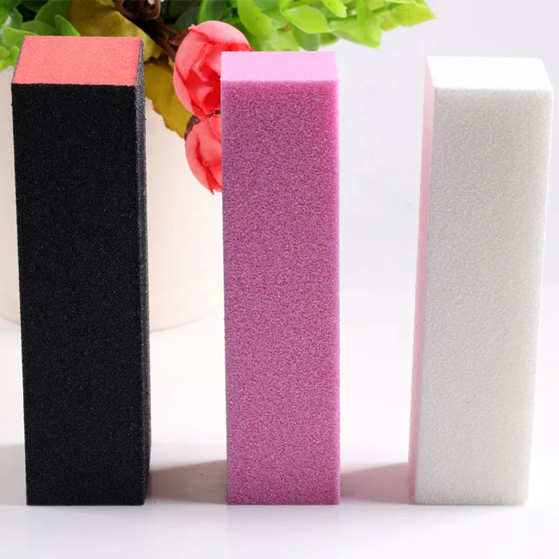 TSZS  Professional High Quality Block 4 Way Manicure Pedicure Tools Black Pink White Buffer Nail Buffer