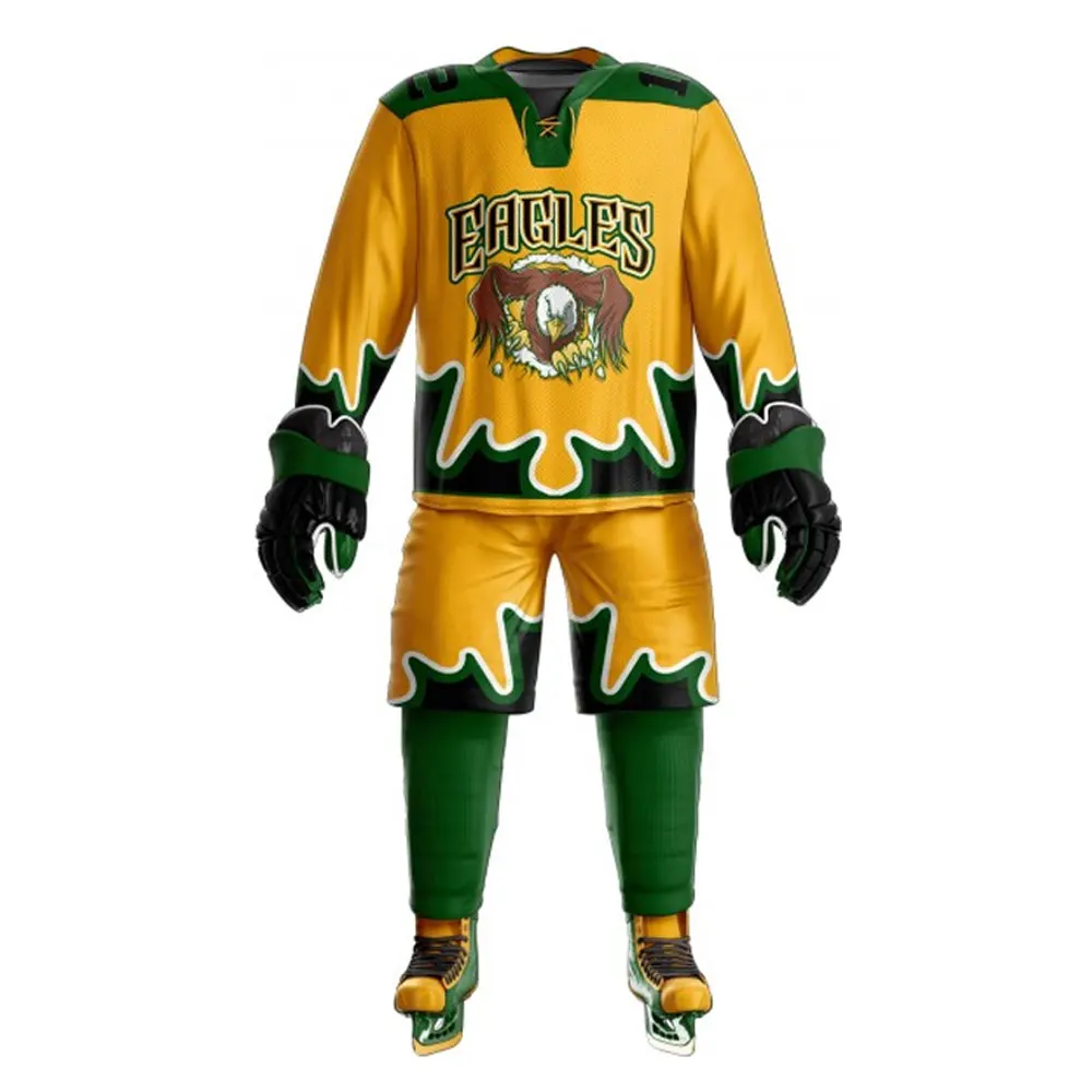 Best Sale Ice Hockey Uniform Wholesale 100% Polyester Cheap Teamwear Sublimation Hockey Jersey Cheap price best hockey Uniform