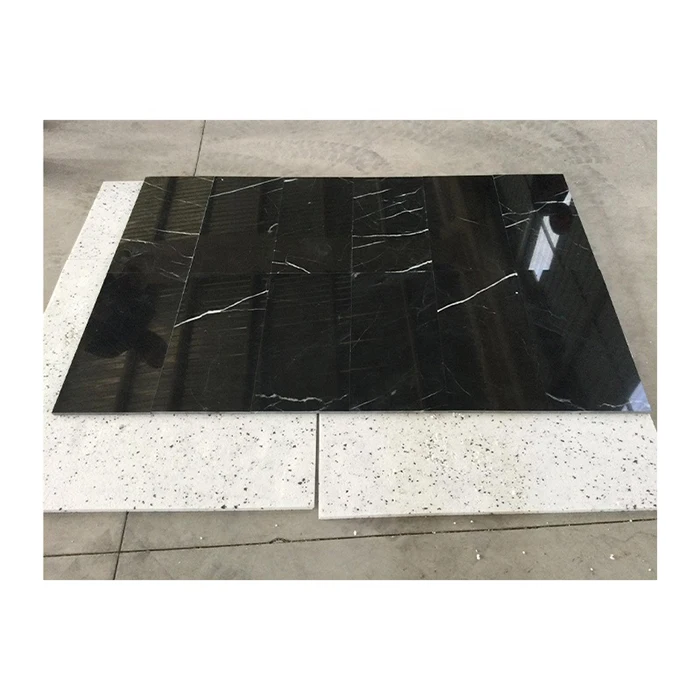 High Quality Natural Black Marble Slabs Nero Marquina Marble Tile For Floor Countertops Decoration Turkey Supplier