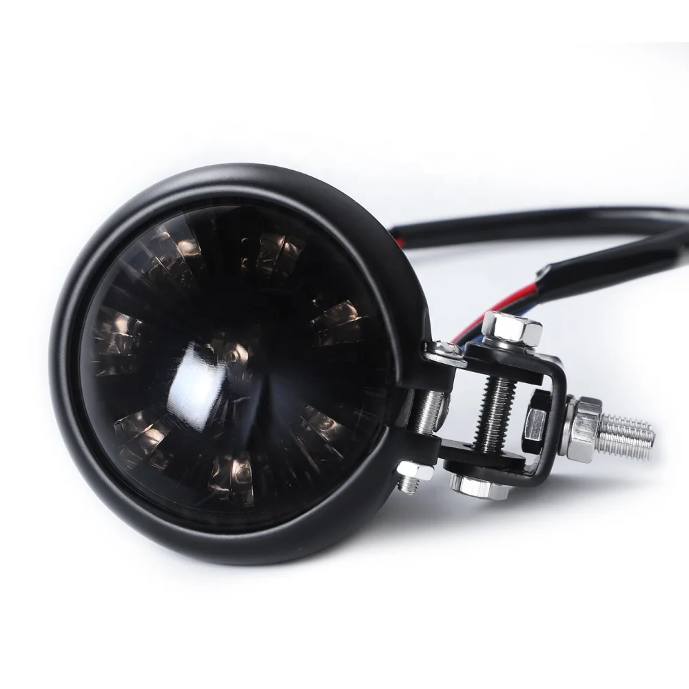 Motorcycle Taillight Red LED Halogen Cafe Racer Style Stop Taillight Motorbike Brake Rear Lamp Taillight For Bobber 12V