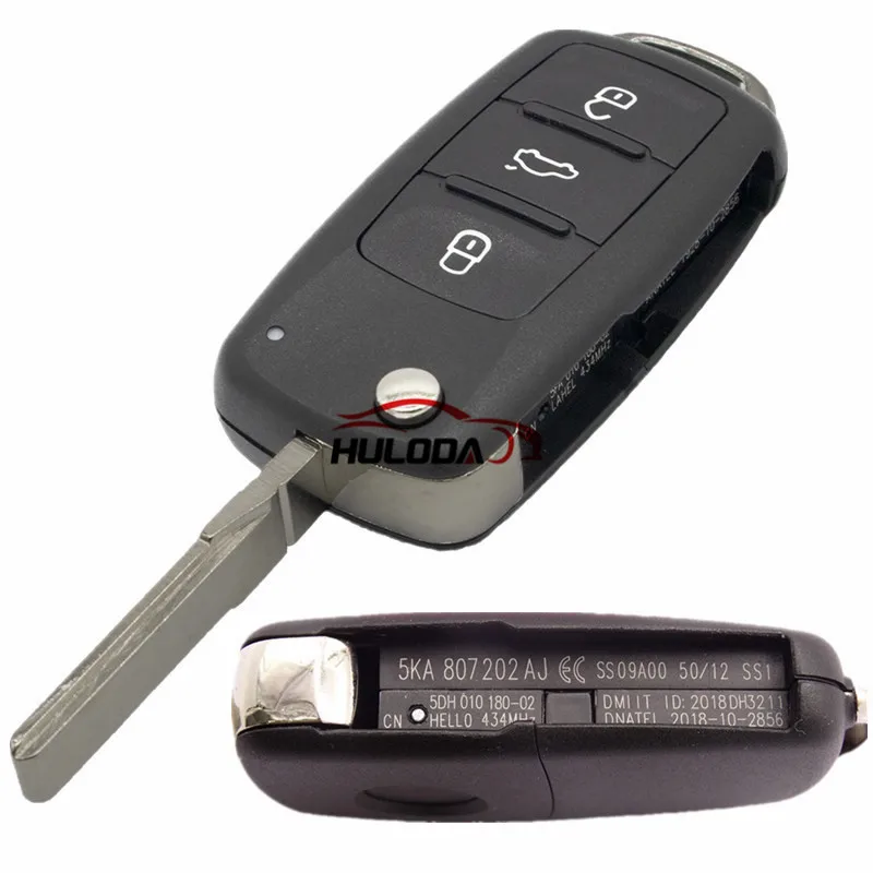 For VW keyless 3 button remote key with 434mhz with ID48 chip Model number is   5KO-959-753-AG 5KO-837-202AJ