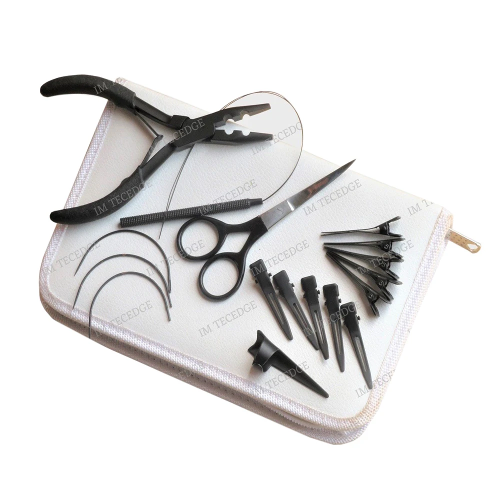 Salon HAIR EXTENSIONS TOOL KIT stainless PLIERS OEM wig bead slinks extensions tools kit