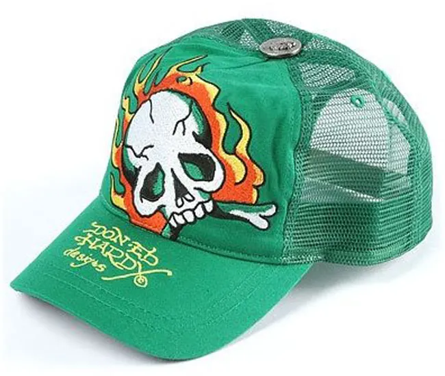 Low MOQ wholesale Custom printed Logo Trucker Baseball Caps Green Mesh back with adjustable strap