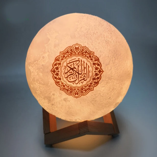 3D print Quran Smart Touch Moon Lights LED Lamp Speaker Colorful with Remote Control Rechargeable Moonlight
