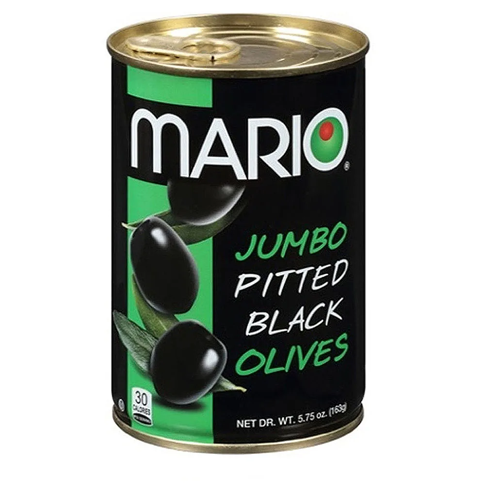 Mario Camacho 5.75oz Ripe Pitted Jumbo Black Olives Unmistakable, Delicious, Bold Flavor Gluten Free Black Olives