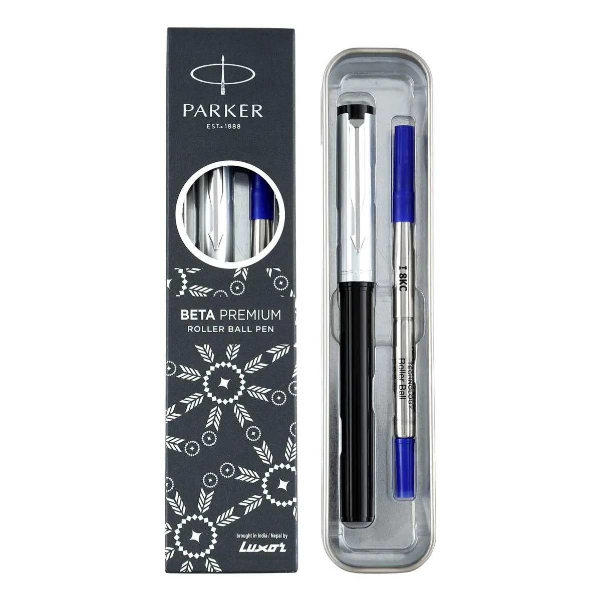 Premium rollerball pen silver color high quality plastic body parker rollerball pens custom logo promotional pens