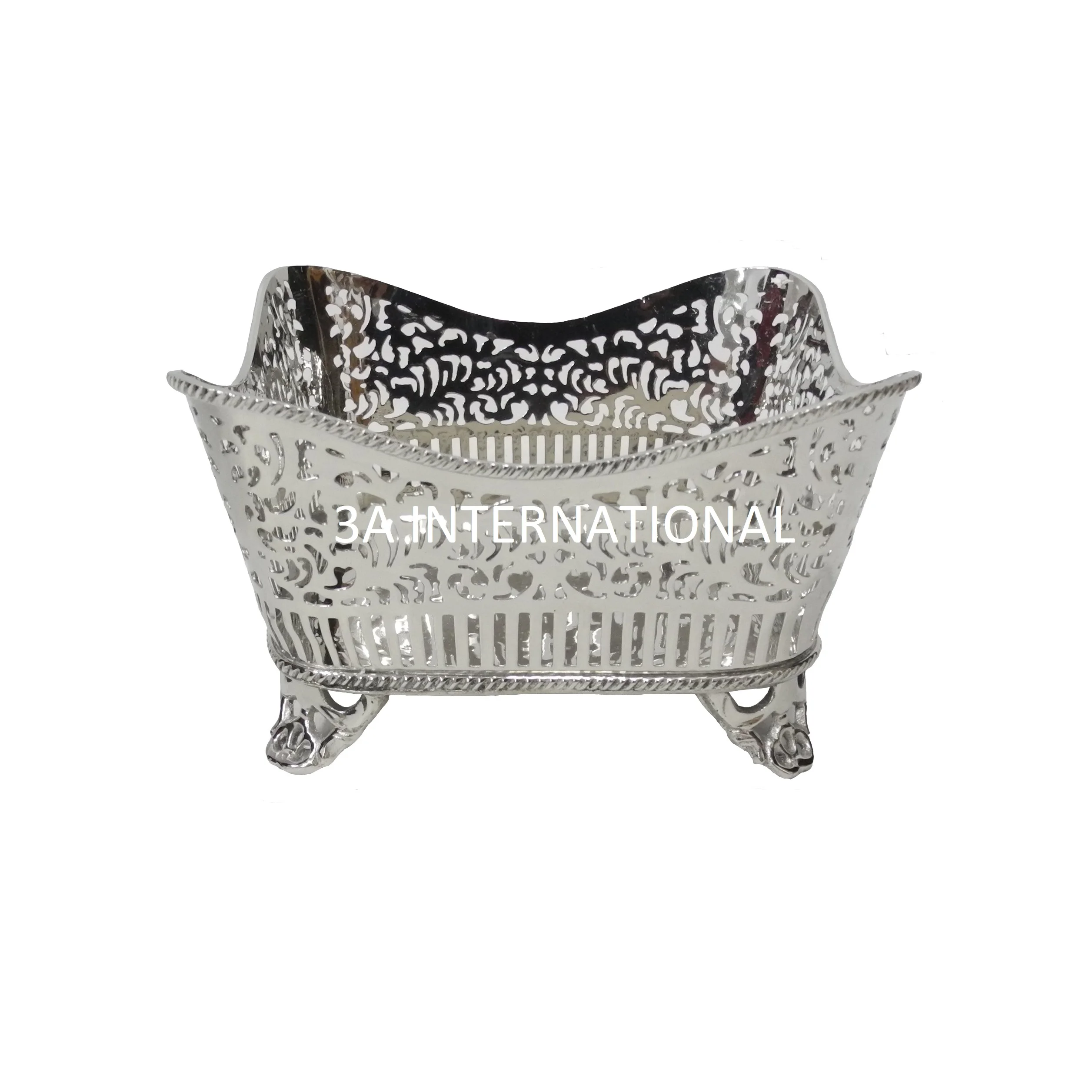 Home Wedding Hotel Dinner Table Fruits Server Tableware Bread Contain Bowl Etching Fruits Server Bowl Mesh fruit Bowl