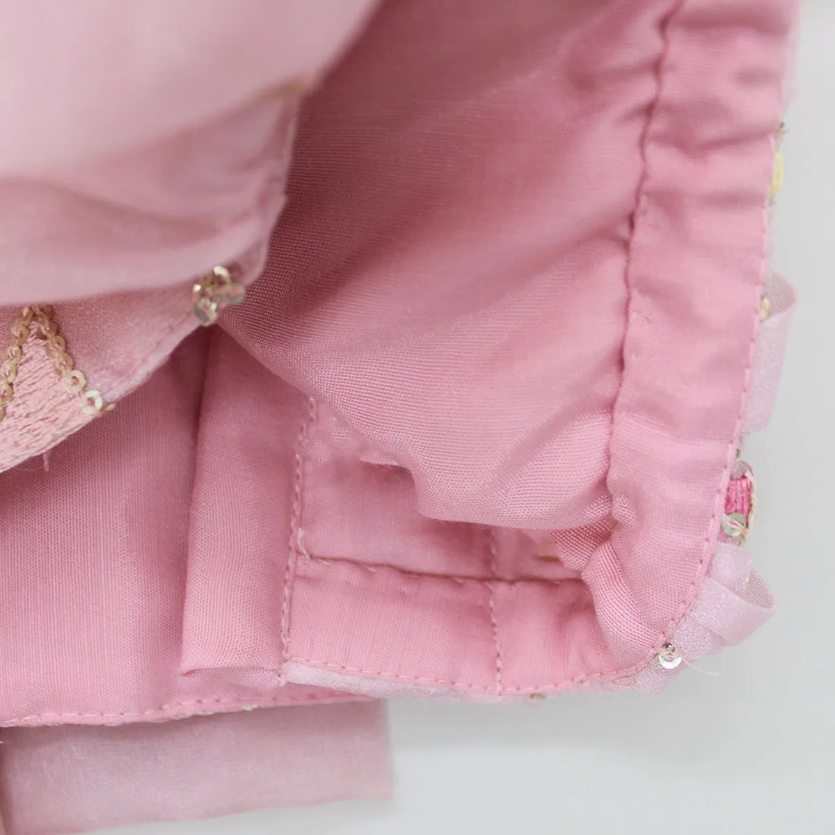 New Stylish Design Pleated Girls Kids Wear Sequin Thread Work Unique style Blouse Lehenga V neck Organza Satin And Shantoon