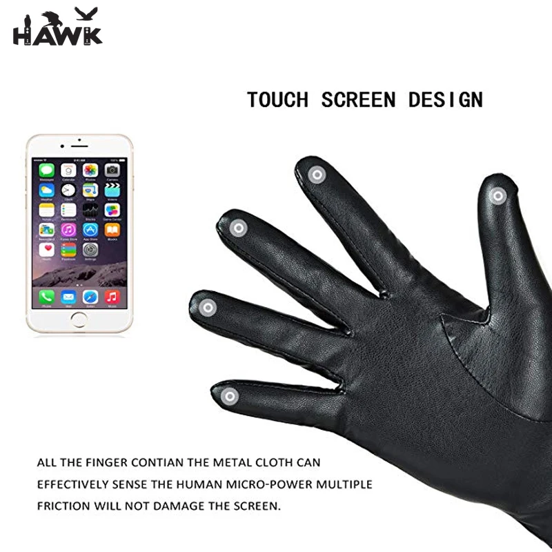 Cheap Winter Gloves Cheap Fashion Smartphone Fleece Lining Touch Screen Winter Men Sheepskin Leather Gloves From Pakistan