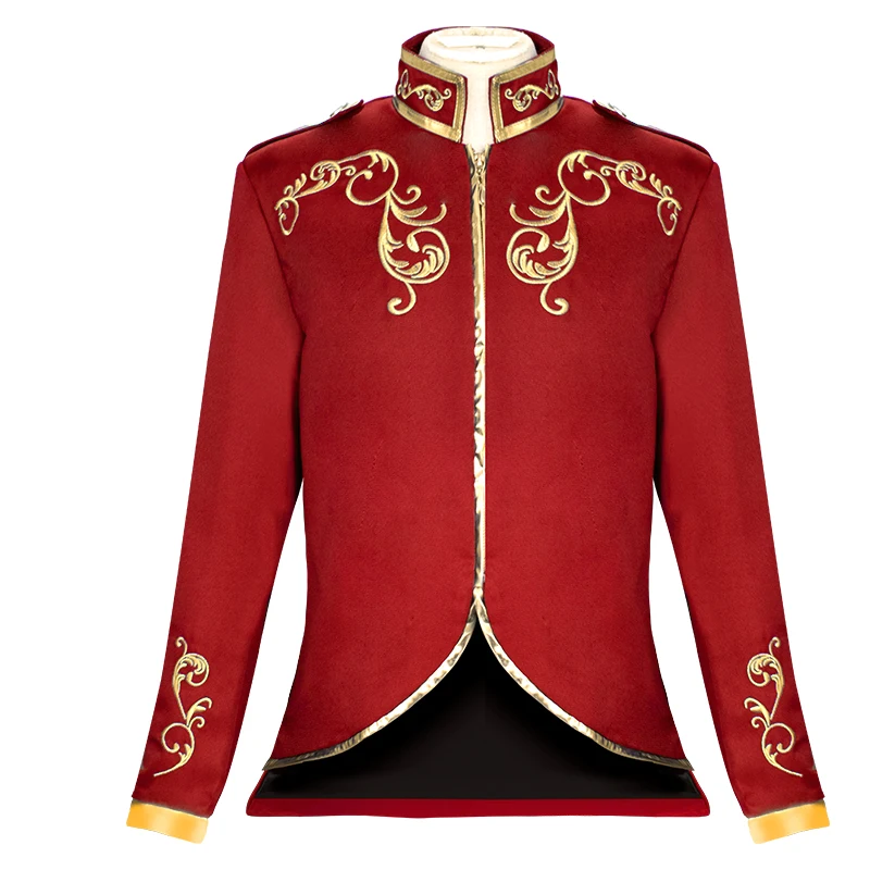 British Style  Prince Suit Blazer Men Wedding Groom Slim Blazer Hombre Nightclub Stage Dance Prom Jacket Blazer With Chain