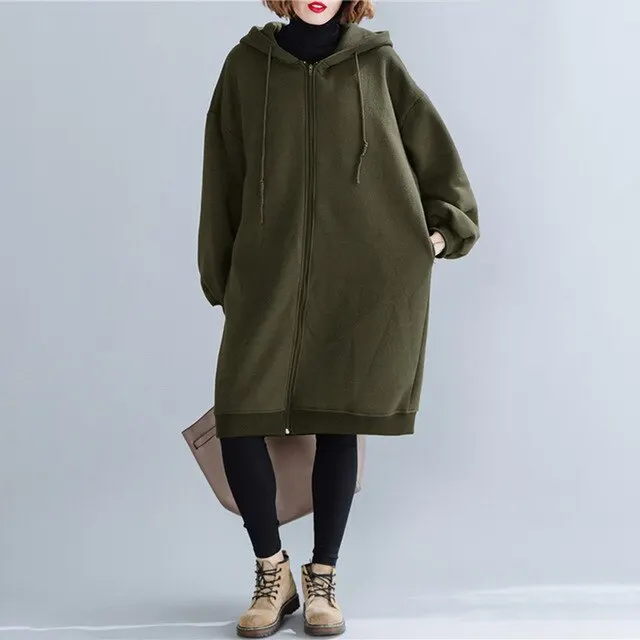 Hot Sale Customized Long hoodies for Women Winters Heavy 350 GSM