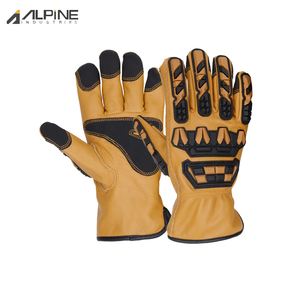 Impact-Resistant Industrial Leather Hand Skin Mechanic Work Welding Cut Resistant Gloves