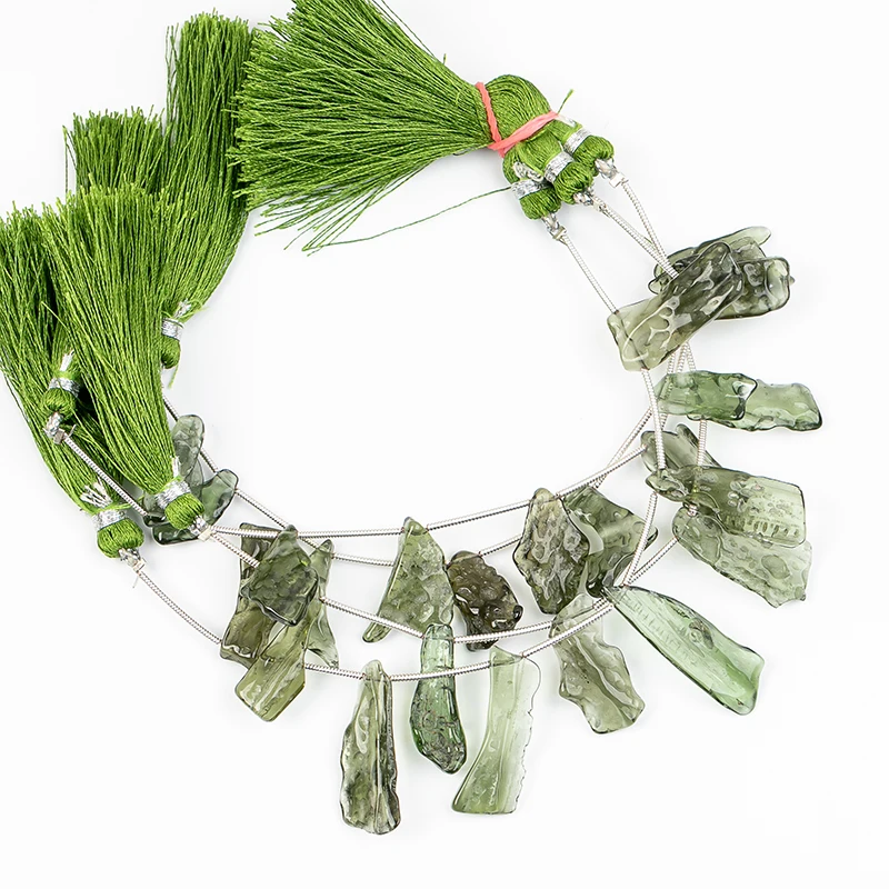 Настоящие 100% натуральные бусины Moldavite Fancy Nugget оптом