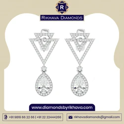 14 K White Gold Metal Purity Round Brilliant Shape Natural Diamond Solitaire Earring Buy  Women Earring At Best Price