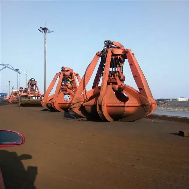 Stone And Mud Unloading Transfer 4 Rope Mechanical Multi Lope Orange Peel Grab