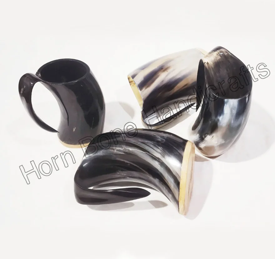 Factory Price Best Quality Natural Carved Horn Beer Mugs Authentic and Food Safe Natura Horn Wine Tankards at Lower Price Beer
