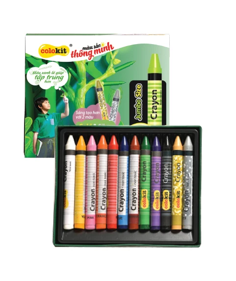 High Quality Canvas Non Toxic Colorful Kids Art Paper Drawing School Supplies 12 Colors CR-C034 Jumbo Wax Caryon Crayons