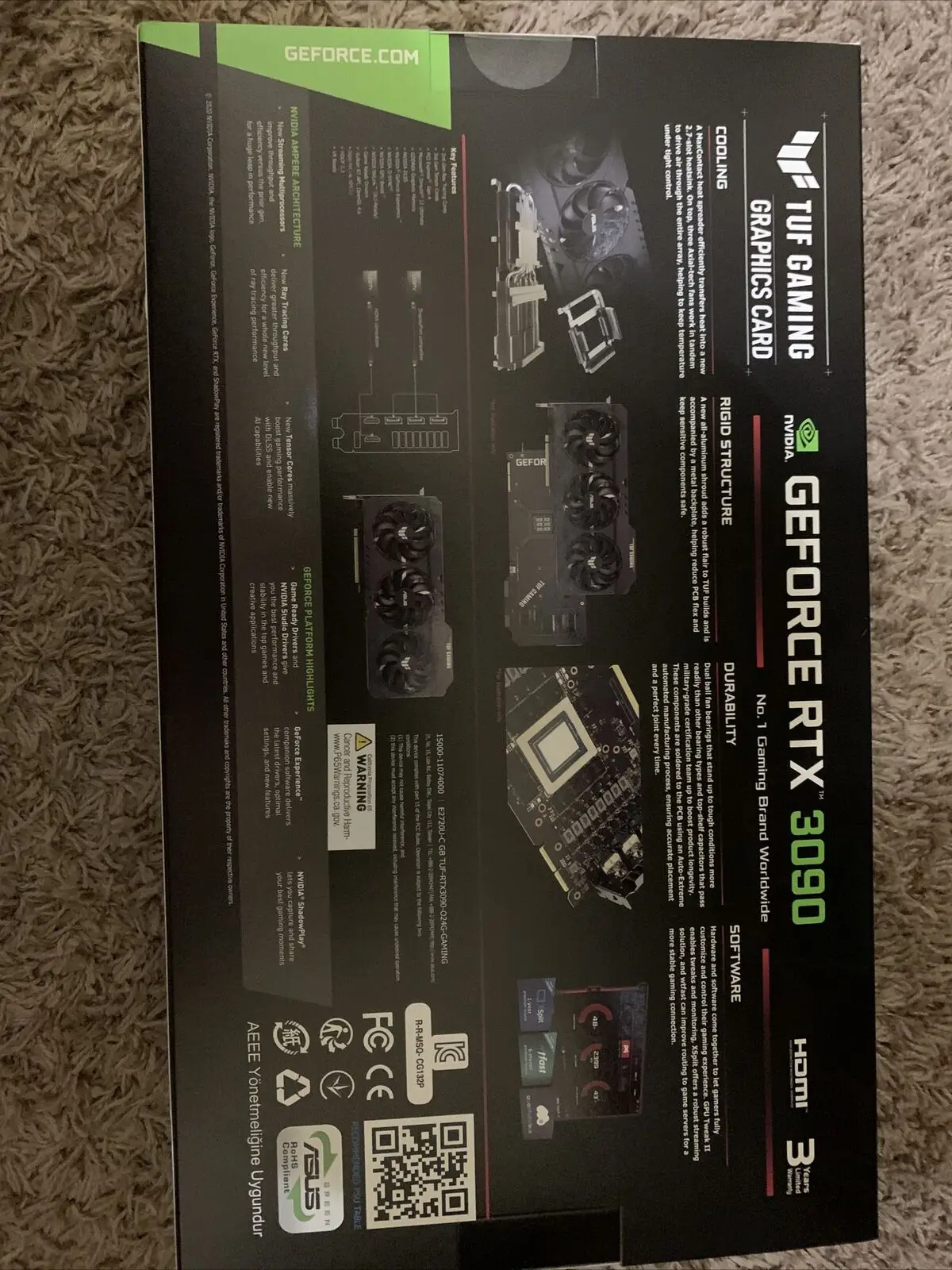 Новый выпуск Доступная покупка для видеокарты ASUS TUF GeForce RTX 3090 24 ГБ GDDR6X