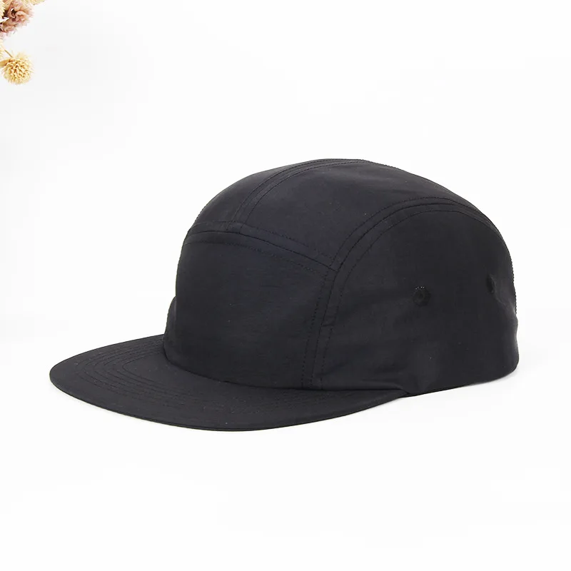 Quality Running Hat Flat Brim Five panel Dry Fit Hats Camp Plain Blank Nylon Custom 5 Panel Camping Hat