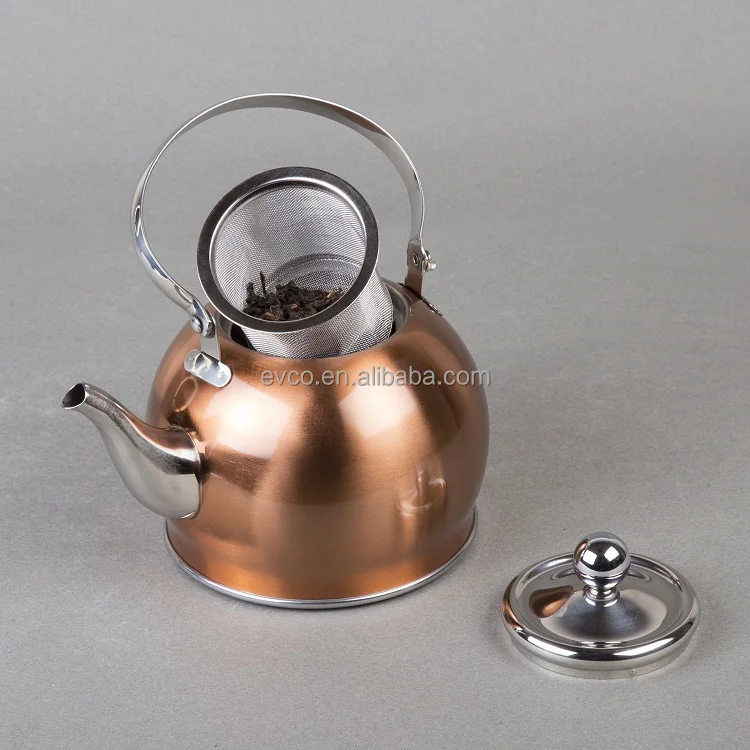 Royal-Tea 1 0 Qt. Чайный горшок из нержавеющей стали со съемной корзиной для заварки и складной ручкой