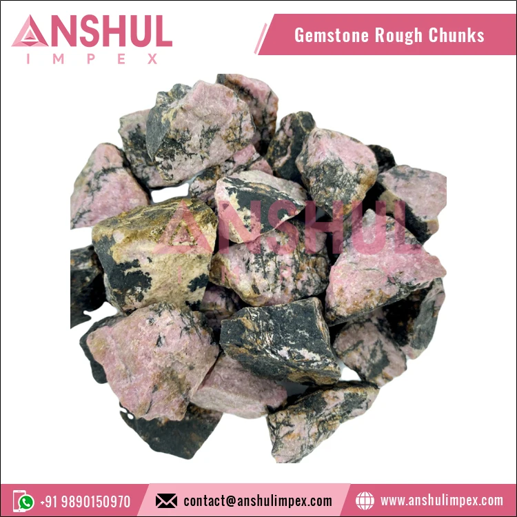 Huge Demand Decorative Attractive Pink Color Rhodonite Raw Rough Rocks Gemstone Rough Chunks for Healing